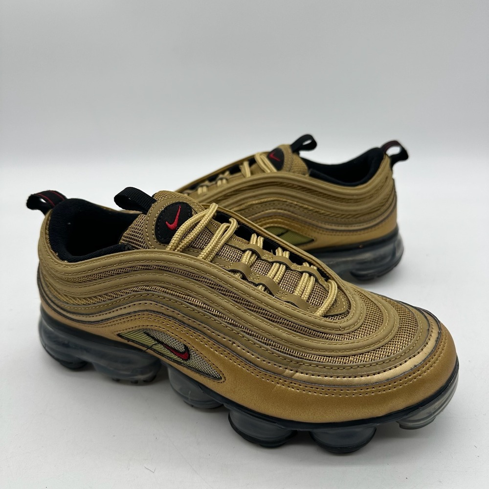 Nike AQ2657-700 Air VaporMax 97 Size 6Y Youth GS Metallic Gold‎ Running Shoes